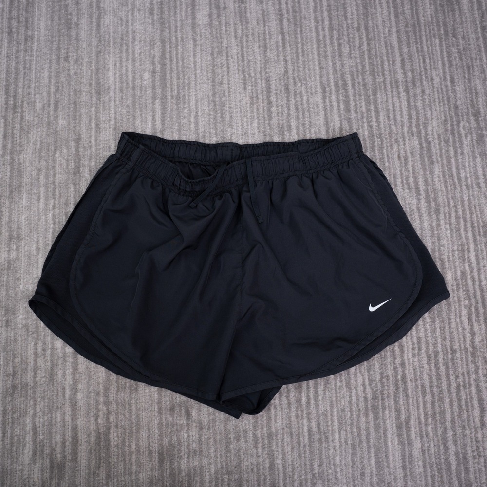Nike Running Shorts Womens 1X Black Excellent Dri-FIT Tempo Mesh Athletic
